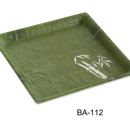 Yanco BA-112 Bamboo Style Melamine 12" Square Plate