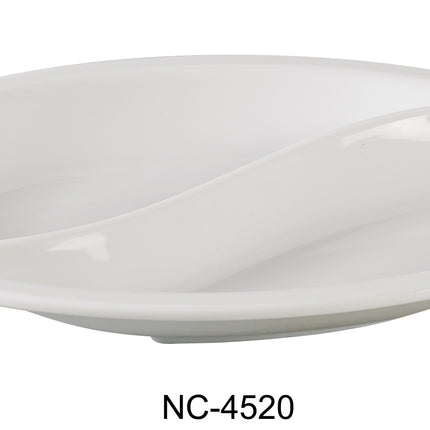 Yanco NC-4520 Compartment Collection Melamine 10" x 6 3/4" Oval Compartment