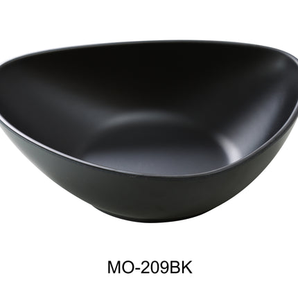 Yanco MO-209BK Moderne Melamine 9" x 7" x 2 1/2" Deep Triangle/Soup Plate Black