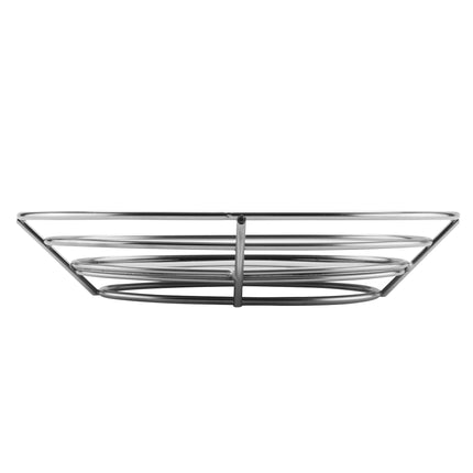 GET 4-83850 Silver Stainless Steel 11.25" X 8.25" Oval Basket With Raised Solid Bottom - 12/Case