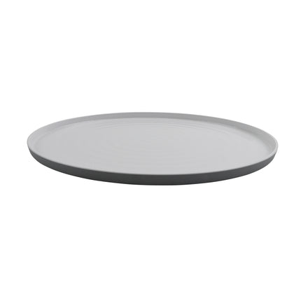 GET RO-2016-WS/GRM Roca White/Gray Melamine 20" X 16" Oval Platter