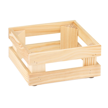 GET 5ST056 Frilich Tan Wood 9" X 9" X 4.1" Base Frame/Riser For Cold Food Display - 1/Case