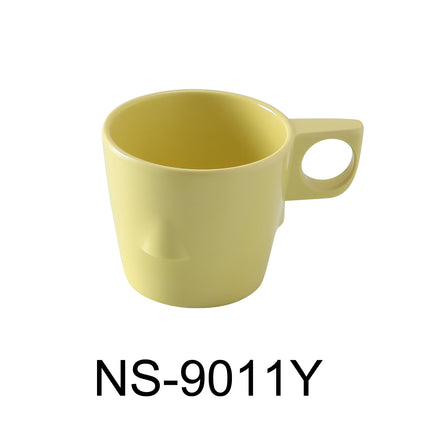 Yanco NS-9011Y Nessico Melamine 3" x 2 3/4" Stackable Bulbous Cup 8 Oz Yellow