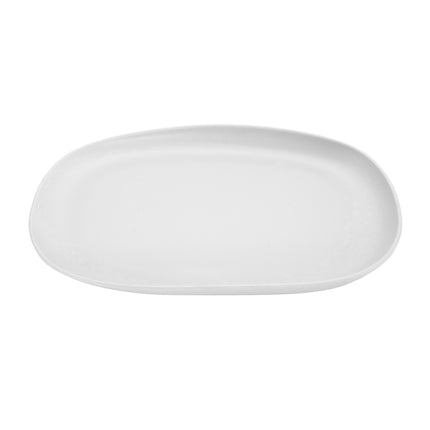 GET CS-1275-W Riverstone White Melamine 12" X 7.5" Oval Coupe Dinner Plate - 12/Case