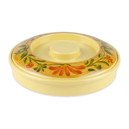 GET TS-800-VN Viva Mexico Orange Melamine 7.75" Tortilla Server With Lid - 24/Case