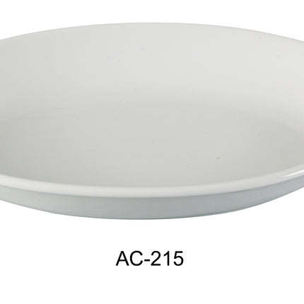 Yanco AC-215 ABCO China 15 1/2" x 11" x 2" Oval Deep Platter