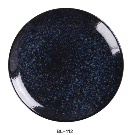 Yanco BL-112 Blue Star China 12-1/8" x 1-1/2" Coupe Shape Round Plate