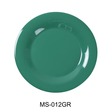 Yanco MS-012GR Melamine 12" Wide Rim Round Plate Green