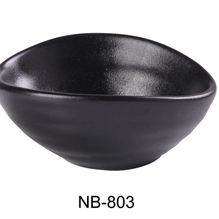 Yanco NB-803 Noble Black China 4" x 3" Olive Bowl 2 Oz