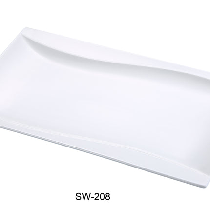 Yanco SW-208 China 7 1/4" x 5" Rectangular Plate