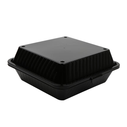 GET EC-10-1-BK Eco Black Polypropylene Single Entree, Reusable Food Container - 12/Case