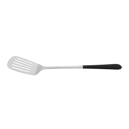 GET BSRIM-81-BK Black Stainless Steel 13.5" Slotted Spatula With Mirror Finish And Cool-Grip Handle - 12/Case
