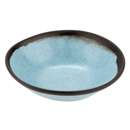 GET B-180-GBL Pottery Market Matte Speckled Grayish Blue Melamine 16 Oz. 7" Salad Bowl - 12/Case