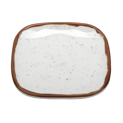 GET SCS-4-RM Rustic Mill White Melamine 4" Small Square Bread/Side Dish Plate - 48/Case
