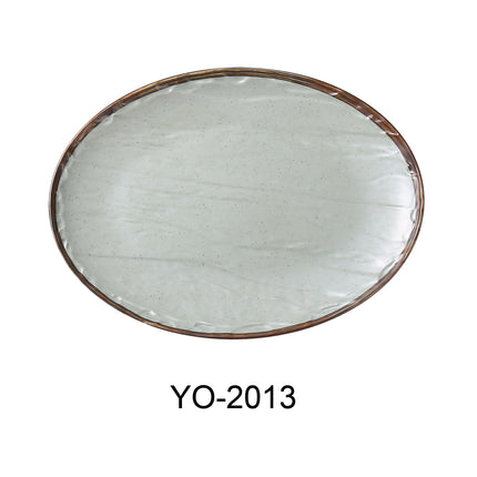 Yanco YO-2013 Yoto Melamine 13" x 9 1/2" x 1 1/4" Oval Plate