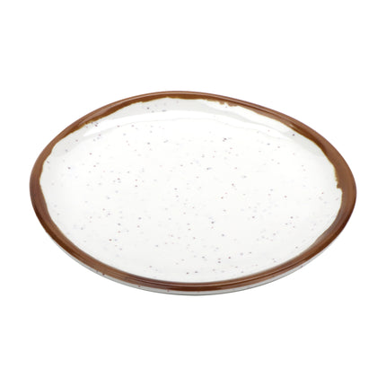 GET CS-9-RM Rustic Mill White Melamine 9" Irregular Round Coupe Plate - 12/Case