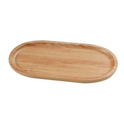 Yanco WD-2512 Wooden Tray 12 1/2" x 6 1/4" Oval Plate - 36/Case