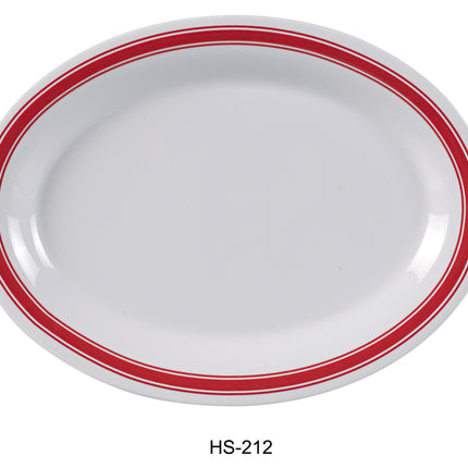 Yanco HS-212 Houston Melamine 12" x 9" Oval Platter