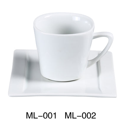 Yanco ML-001 China 3" Square Coffee/Tea Cup 7 Oz