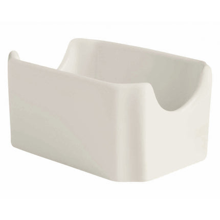 GET PA1101909112 Corona Actualite Bright White Porcelain 4" X 3" Sugar Caddy - 12/Case