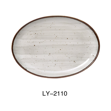 Yanco LY-2110 Lyon China 10 X 7" x 1" Coupe Platter