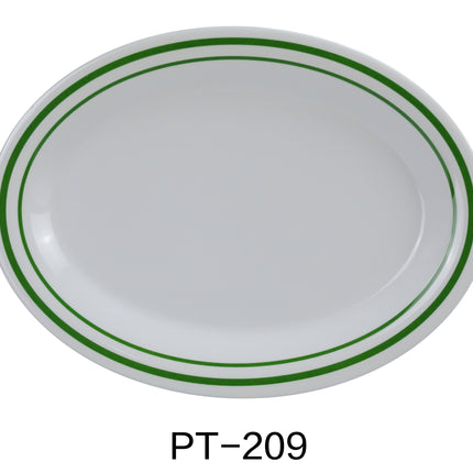 Yanco PT-209 Pine Tree Melamine 9 1/2" x 7 1/4" Oval Platter