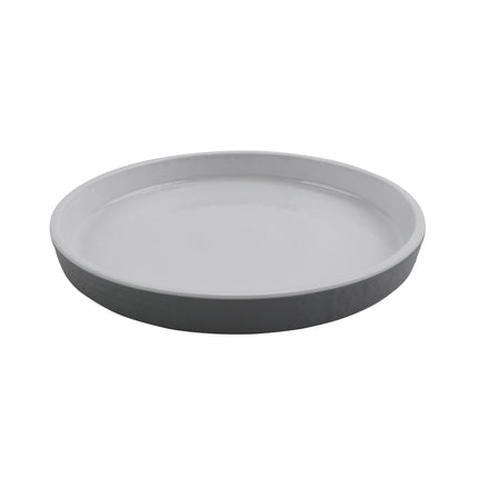 GET RP-7-WS/GRM Roca White/Gray Melamine 7" Round Edged Dinner Plate