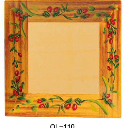 Yanco OL-110 Olive Melamine 10" Square Plate