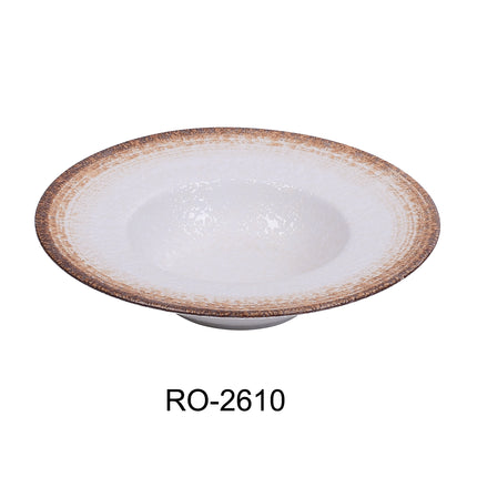 Yanco RO-2610 Rockeye-2 China 9 1/4" x 5" x 2" Dessert / Soup Plate 10 Oz