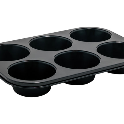 Winco AMF-6NS 6 Cup Carbon Steel Non-Stick Jumbo Muffin Pan