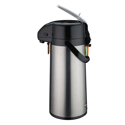 Winco AP-825 2.5 Liter Glass Lined Stainless Steel Airpot with Lever