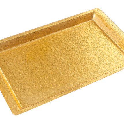 Winco AST-2G 12 3/4" x 20 3/4" Gold Acrylic Display Tray