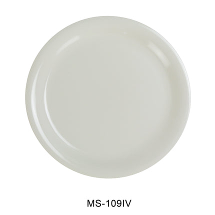 Yanco MS-109IV Melamine 9" Narrow Rim Round Plate Ivory