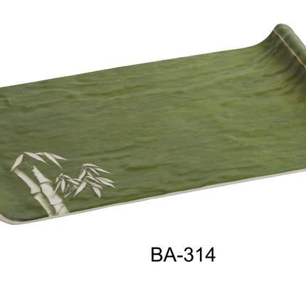 Yanco BA-314 Bamboo Style Melamine 14" x 8" Display Plate