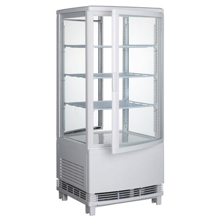 Winco CRD-1 100 Can Double-Glass Door Countertop Refrigerated Beverage Display - 120V, 164 W