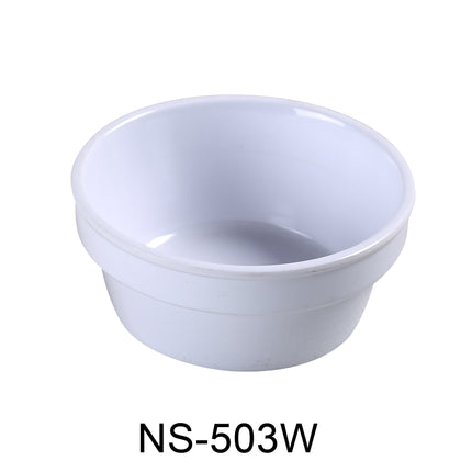 Yanco NS-503W Nessico Melamine 3 7/8" x 1 1/2" Sauce Cup/Ramekin 4 Oz White