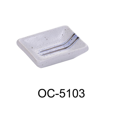 Yanco OC-5103 Ocean China 3" x 2 1/4" Rectangular Sauce Dish 1 Oz