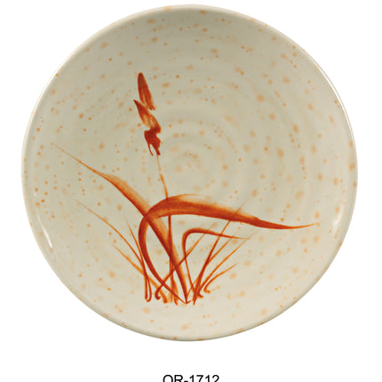 Yanco OR-1712 Orchis Melamine 12" Round Plate Gold Orchis