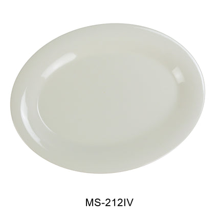 Yanco MS-212IV Melamine 12" x 9" Oval Platter Ivory