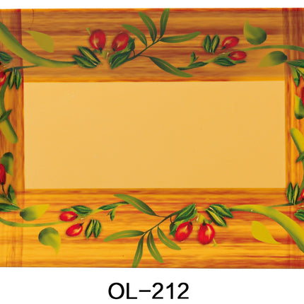 Yanco OL-212 Olive Melamine 12" x 7 1/2" Rectangular Plate