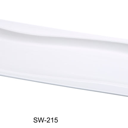 Yanco SW-215 China 15" x 5 5/8" Rectangular Plate