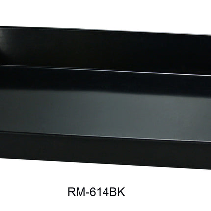 Yanco RM-614BK Rome Melamine 13 3/4" x 10" x 2 1/2" Rectangular Tray Black