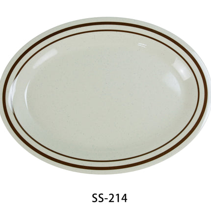 Yanco SS-214 Sesame Melamine 14" x 10" Oval Platter