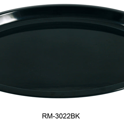 Yanco RM-3022BK Rome Melamine 22" x 18" Turkey Platter, 1 1/4" Deep Black