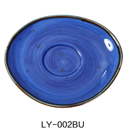 Yanco LY-002BU Lyon China 6 1/2" x 3/4"Saucer Blue