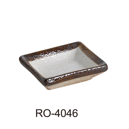 Yanco RO-4046 Rockeye China 3" x 2 1/4" Rectangular Sauce Dish 2 Oz