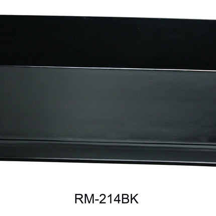 Yanco RM-214BK Rome Melamine 14" x 8" Rectangular Plate Black