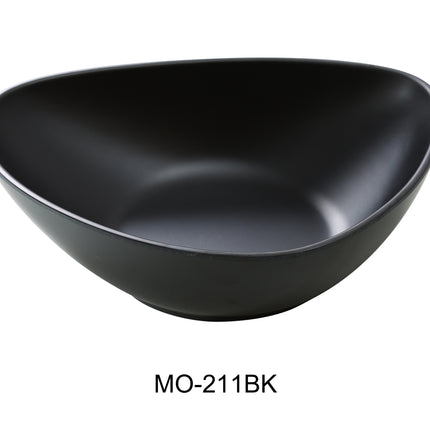 Yanco MO-211BK Moderne Melamine 11" x 9" x 3" Deep Triangle/Pasta Plate 75 Oz Black