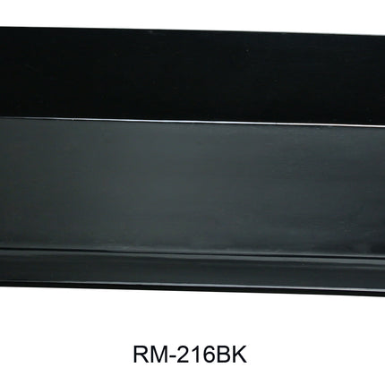 Yanco RM-216BK Rome Melamine 16" x 9 1/2" Rectangular Plate Black