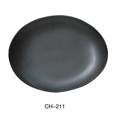 Yanco CH-211 Champs China 11" x 9" x 1 1/4" Oval Plate